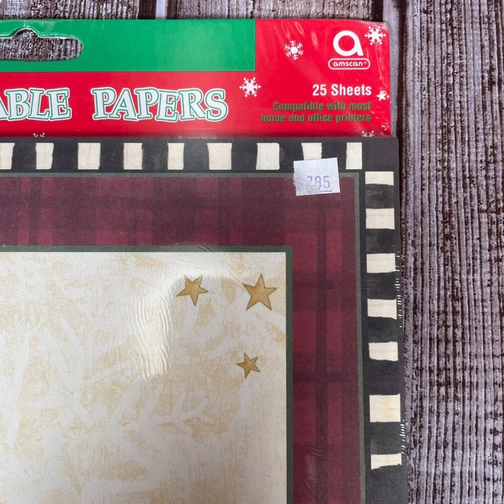 AMSCAN 25 Sheets Impreintable Papers Stationery Printer Papter Snowman Holiday
